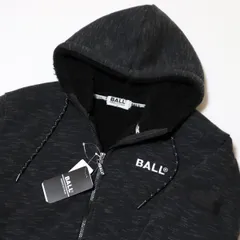 ★ボール BALL 新品 メンズ イタリア発人気ブランド 暖かい 裏ボア パーカー ジャケット 黒 Lサイズ[64130-99-L] 一 二 弐★QWER★