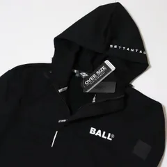 ★ボール BALL メンズ イタリア発人気ブランド 裏起毛 オーバーサイズ スウェット パーカー ジャケット 黒[64247-99-LL]一 二 参★QWER