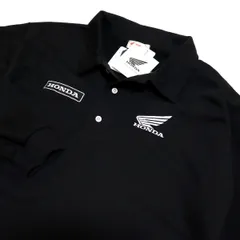 ★ホンダ HONDA 新品 メンズ カジュアル ロゴ刺繍 スウェット ポロシャツ トレーナー 黒 Mサイズ [Q530035NT-BLK-M] 一 三 壱★QWER