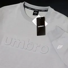 ★アンブロ UMBRO 新品 メンズ ストレッチ エンボス加工 スウェット 長袖 トレーナー シャツ 灰 Lサイズ[UM1101-04-L]一 三 弐★QWER★