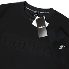 ★アンブロ UMBRO 新品 メンズ ストレッチ エンボス加工 スウェット 長袖 トレーナー シャツ 黒 Lサイズ[UM1101-08-L]一 三 弐★QWER★