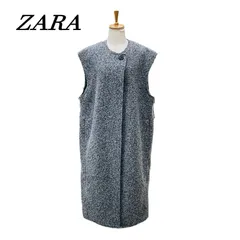 ZARA ザラ ロングソフトベスト L GRY/グレー