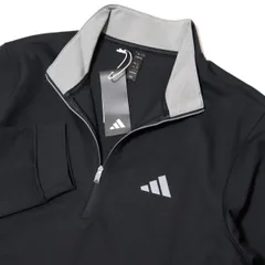 ★アディダス ゴルフ adidas GOLF 定価11000円 新品 メンズ 高機能 ハーフジップ 長袖 シャツ 黒 Mサイズ [IB6115-M] 三 壱★QWER★