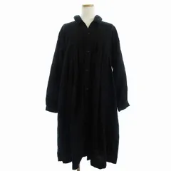 ネストローブ nest Robe シャツワンピース ロング 長袖 リネン 無地 黒 ブラック