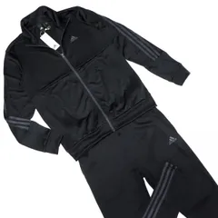 ★アディダス ADIDAS 新品 メンズ 吸汗速乾 ジャージ トラックスーツ 上下セット SET スーツ 黒 Lサイズ [SETHI54011N-L] 五 弐★QWER★