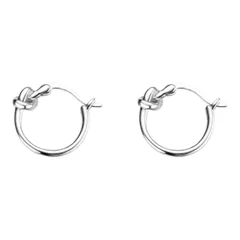 ワンポイント　ツイスト　フープピアス　シルバー【両耳セット】