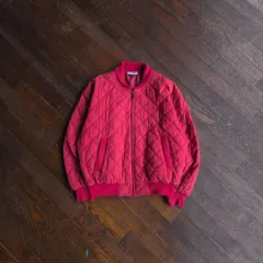 80s “CHEMISE LACOSTE” Diamond Quilt Padded Blouson / French Casual Style France Made Cotton Polyester M相当