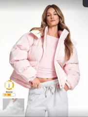 ピンク色 ショート ダウン アウター