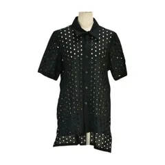 リミフゥ ヨウジ ヤマモト LIMI feu YOHJI YAMAMOTO シャツ 半袖 穴あき ブラック サイズ S コットン 日本製 レディース F-L8231のサムネイル