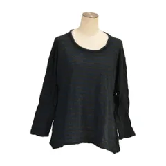 ズッカ ZUCCa Tシャツ ロンT ボーダー グレー ネイビー コットン ウール 日本製 サイズ M レディース F-S4609のサムネイル