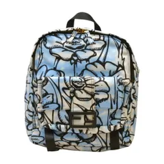 フェンディ FENDI バックパック リュック ナイロン ブルー イタリア製 保存袋 8BZ048 レディース F-YA966のサムネイル