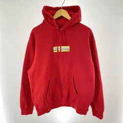 【中古】Supreme Bling Box Logo Hooded Sweatshirt サイズL 赤 シュプリーム[91]