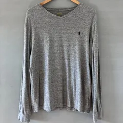 POLO Ralph Lauren ポロ ラルフローレン Vネックカットソー ロンTee 長袖 ロングスリーブ L/S 杢グレー 霜降りグレー 灰 メンズ Mサイズ