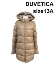 ■ デュベティカ DUVETICA ダウンコート 長袖 フード付き アウター ベージュ ダウン90％  フォックスファー 40 L 11号 レディース H5Y084