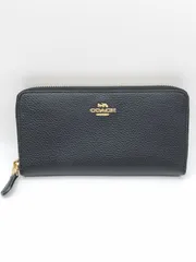 【ほぼ未使用品】COACH  コーチ   ロゴモチーフ  長財布  小銭入れあり 　F16612  カーフ  レザー　ブラック　レディース  J1777