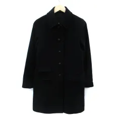 コムサデモード COMME CA DU MODE ステンカラーコート ロング丈 カシミヤ 11 黒 ブラック /SM3