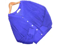 Rope Picnic ロペピクニック ニット 透かし編み カーディガン size38/青 ◇■ レディース