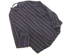 nano universe ナノユニバース ストライプ シャツ sizeL/紺 ◇■ メンズ