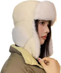 Capprecier フライトキャップ 耳当て付き 防寒帽子 パイロットキャップ 男女兼用 冬用 ロシア帽子 自転車 スキー 登山 通勤 通学 アウトドア 防風 暖かい (ベージュ,  60.0 cm)