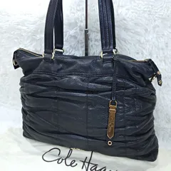 コールハーン Cole Haan ジッパー シャーリング レザー 肩掛け ショルダーバッグ トートバッグ ブラック  3196192e20251121