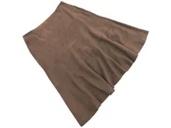 23区 大きいサイズ スウェード調 切替 フレア スカート size44/茶 ◇■ レディース