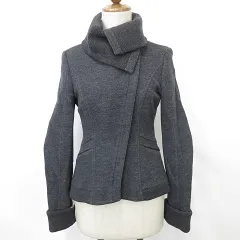 ヒューゴボス HUGO BOSS ジャケット サイドウェイカラー ジップアップ ウール混 グレー IT38のサムネイル