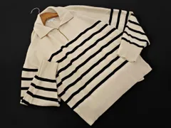 GLOBAL WORK グローバルワーク ボーダー ハーフジップ ワイド幅 ニット セーター sizeM/白ｘ黒 ◇■ レディース