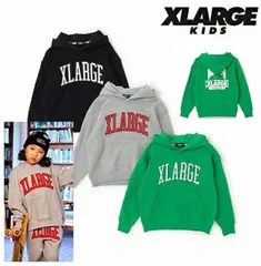新品2025年秋冬エクストララージキッズ XLARGE KIDS ワッペンロゴパーカー 110cm120cm130cm140cm トレーナー X-LARGE KIDS キッズ 子供服 男児