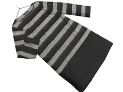 la.f... ラエフ ロートレアモン ウール100% ボーダー チュニック ワンピース size2S/黒ｘグレー ◇■ レディース