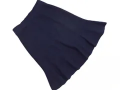 KUMIKYOKU 組曲 ウール100% ニット Aライン 台形 スカート sizeS2/紺 ◇■ レディース