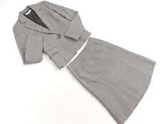 NATURAL BEAUTY BASIC ナチュラルビューティーベーシック ウール100% セットアップ ジャケット スカート スーツ sizeジャケットS スカートXS/黒ｘ白 ◇■ レディース