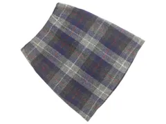 MACKINTOSH PHILOSOPHY マッキントッシュフィロソフィー ウール100% チェック Aライン 台形 スカート size36/紺xグレー ◇■ レディース