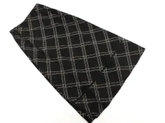 Leilian レリアン ウール混 チェック ロング スカート size9/黒 ◇■ レディース