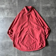 90s OLD GAP 無地長袖BDシャツ ポケット コットン L 赤 A272