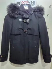 ブラック フード ファー ダッフル コート