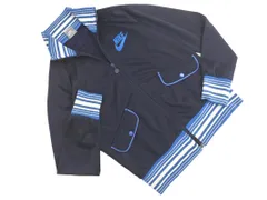 NIKE ナイキ ワンポイント ジップアップ ジャケット sizeM/黒ｘ青 ◇■ レディース