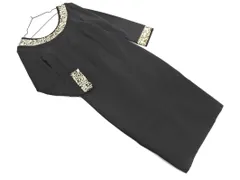 LAURA ASHLEY ローラ アシュレイ スパンコール Iライン ワンピース size34/黒 ◇■ レディース