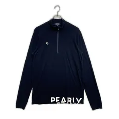 未使用品 メンズ パーリーゲイツ PEARLY GATES 長袖シャツ 6(LL) 紺 ネイビー ハーフジップ 起毛素材
