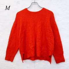 e5969 セーター M シンプルで着回しやすい鮮やか赤ニット ゆったりシルエットでデイリーに最適 どんなコーデにも映える一枚