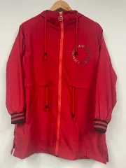 レイン フード Long ウィンドブレーカー ジャケット - レッド