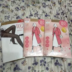 フクスケ ATSUGI ベージュ系 80デニール タイツ 暖 満足 福助 Fukusuke アツギ 発熱タイツ