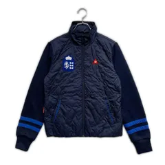 中古 レディース ルコックスポルティフ le coq sportif ブルゾン L ネイビー 紺 裏起毛 袖ニット 中綿