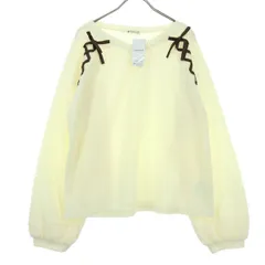 axes femme アクシーズファム 長袖 Vネック レースアップ ニット F ホワイト レディース 古着