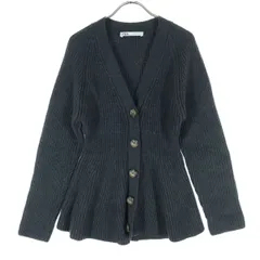 ZARA ザラ 長袖 ニットカーディガン S グレー レディース 古着