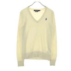 POLO GOLF RALPH LAUREN ポロゴルフラルフローレン 長袖 Vネック ニット M ベージュ レディース 古着