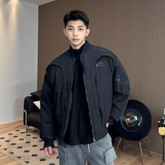 メンズ ボアジャケット フライトジャケット 冬 厚手 無地 保温 暖かい