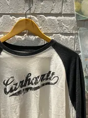 古着　ロンT 黒 白Carhartt カーハート L