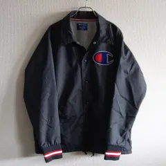 【美品】CHAMPION【ナイロン コーチ ジャケット】L ブラック チャンピオン 25110774