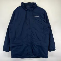 古着 エルエルビーン L.L.Bean ナイロンジャケット 大きいサイズ マウンテンジャケット 中綿 企業ロゴ アウトドア XLT  ネイビー メンズ