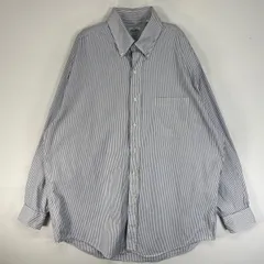 古着 90's/90年代 ブルックスブラザーズ Brooks Brothers 長袖シャツ RELAXED FIT ボタンダウン 胸ポケ L  ブルー系 ストライプ メンズ